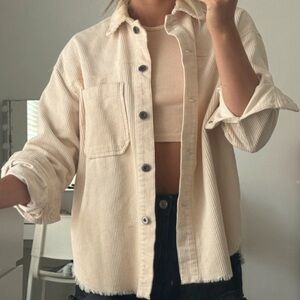 Zara cream corduroy jacket XS